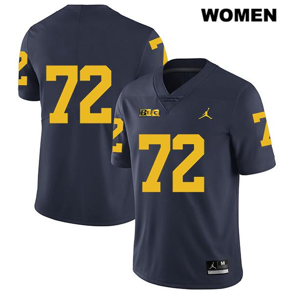 Women's NCAA Michigan Wolverines Stephen Spanellis #72 No Name Navy Jordan Brand Authentic Stitched Legend Football College Jersey GE25T84KX